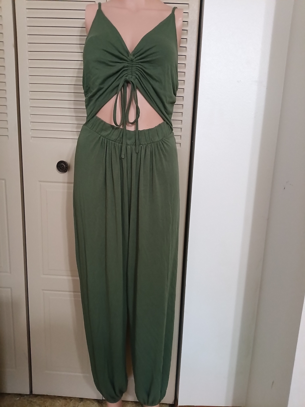 Olive Green Fashion Nova Women's Cutout Jumpsuit